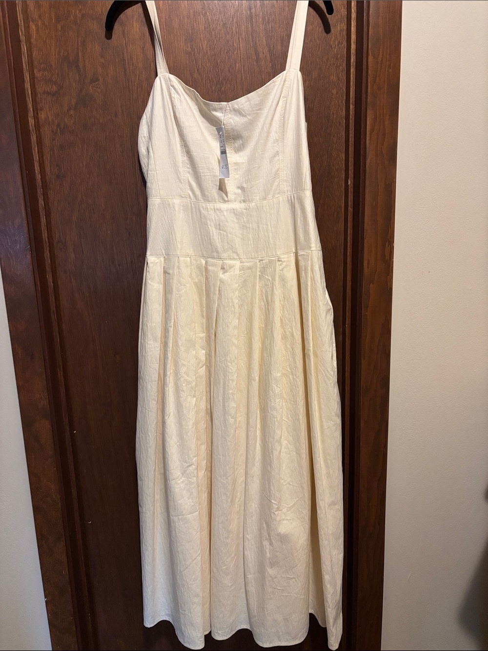 J.Crew NWT Natural Cotton Poplin Pleated Midi Dress